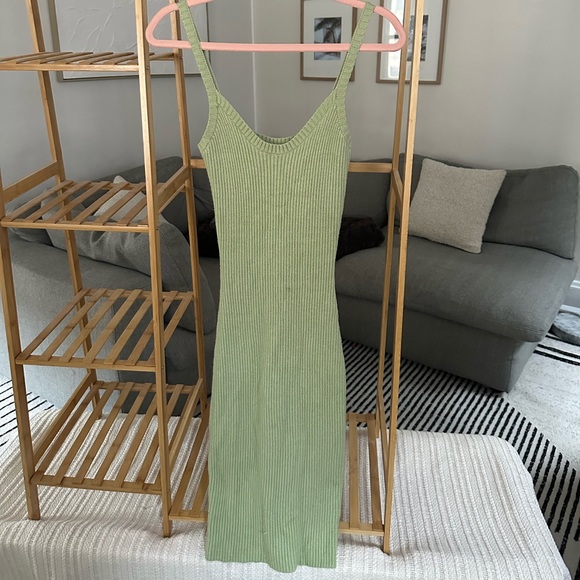 Lulus Light Green Knit Midi Dress - Picture 1 of 4